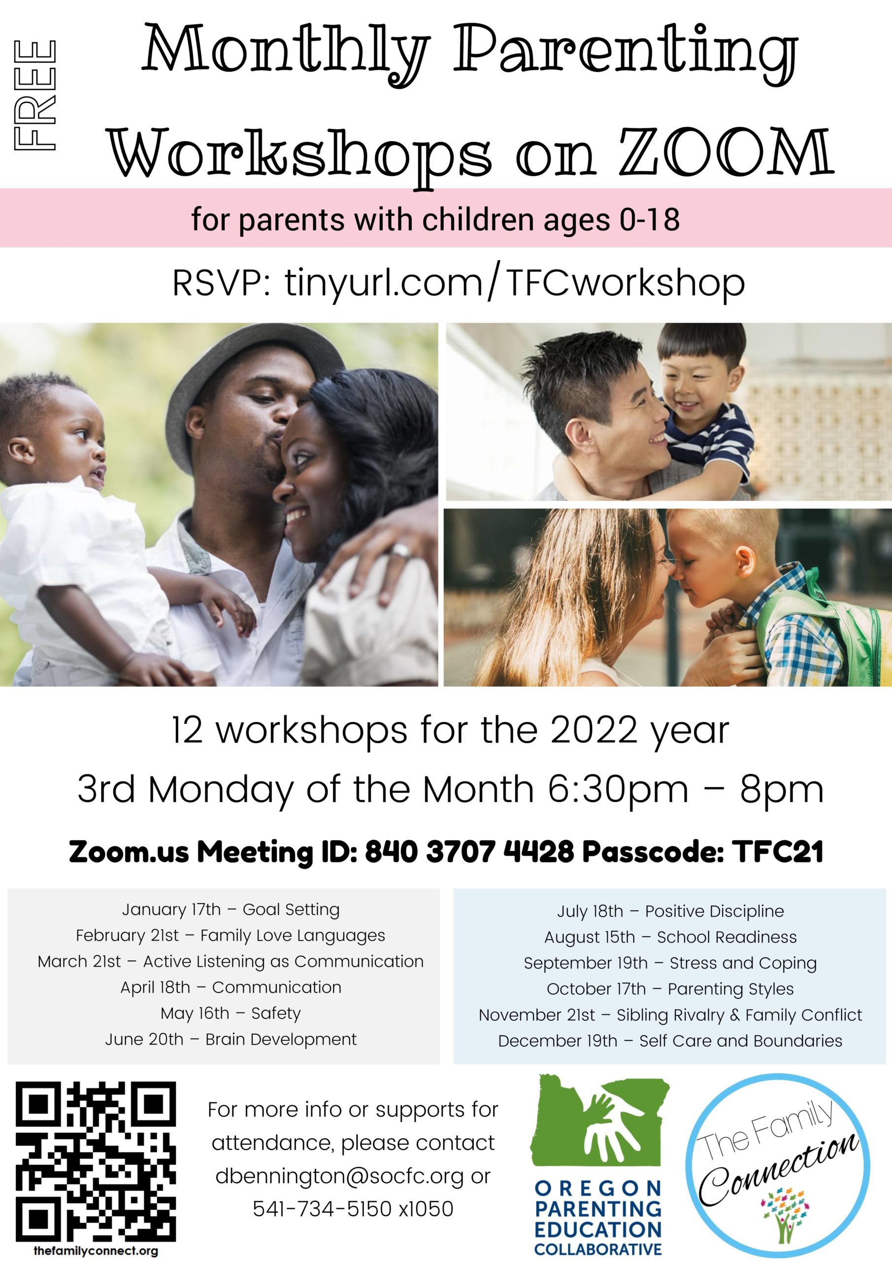 Monthly Parenting Workshops on Zoom
